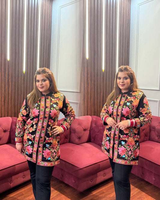 "Noor" Kashmiri Aari Work Three Piece Set