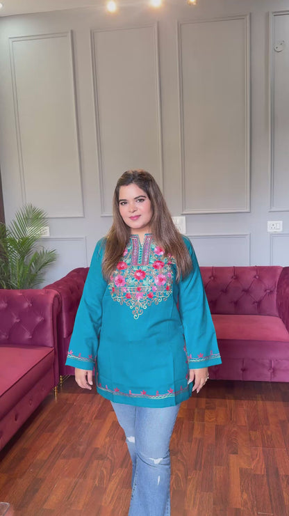 Kashmiri Aari Work Short Kurtis