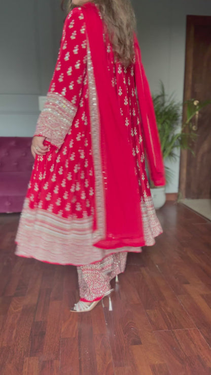 Maharani Designer Pure Crepe Anarkali Suit With Handwork ✨ (best seller)